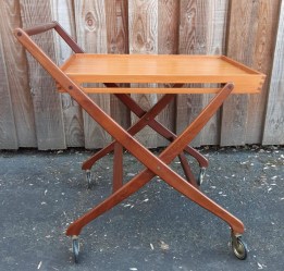 Danish Teak Folding Trolley